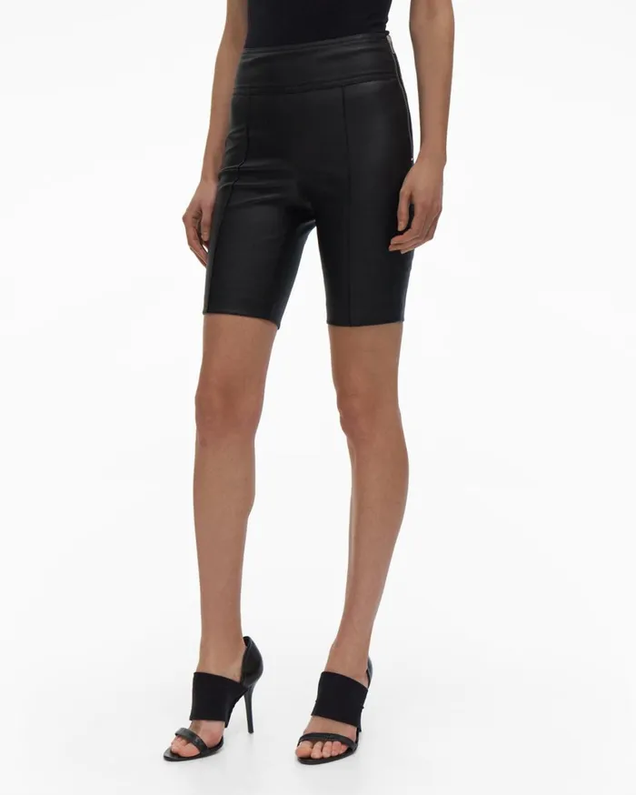 Women Leather Bike Short Onyx Helmut Lang Shorts
