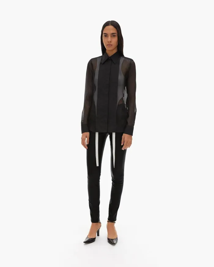 Women Leather Legging Black Helmut Lang Pants