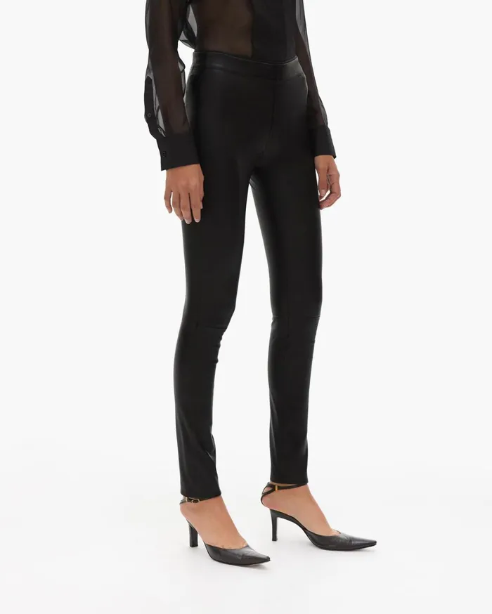 Women Leather Legging Black Helmut Lang Pants