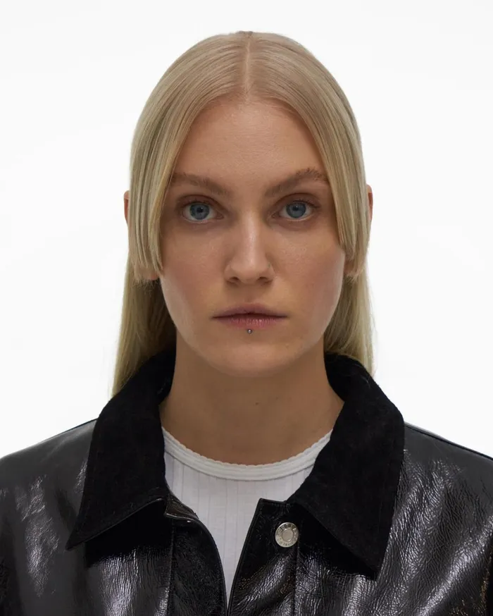 Women Leather Trucker Jacket Black Helmut Lang Jackets