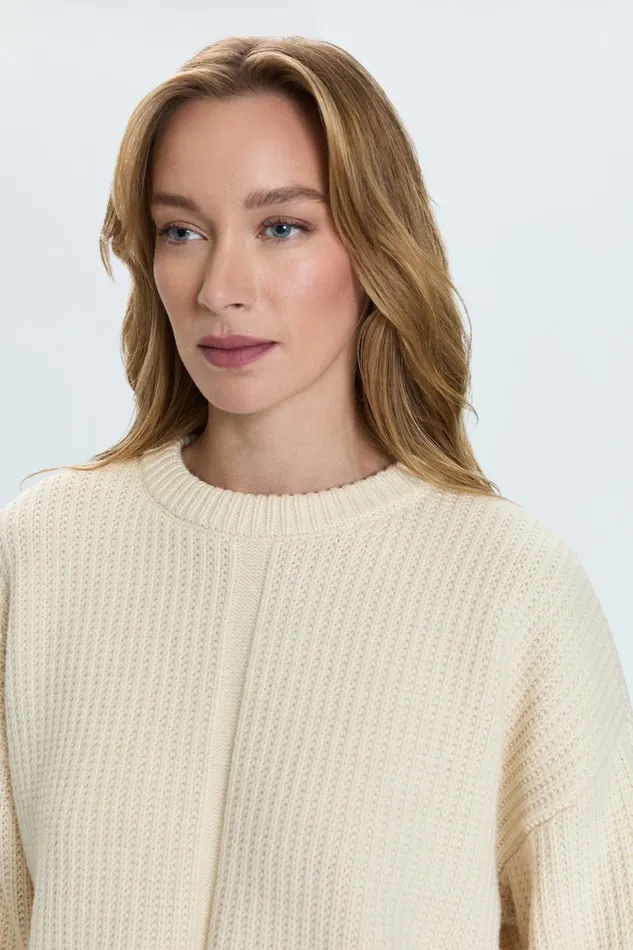 Women Leigh Sweater 8211 Ivory Pistola Denim Sweaters and Knits