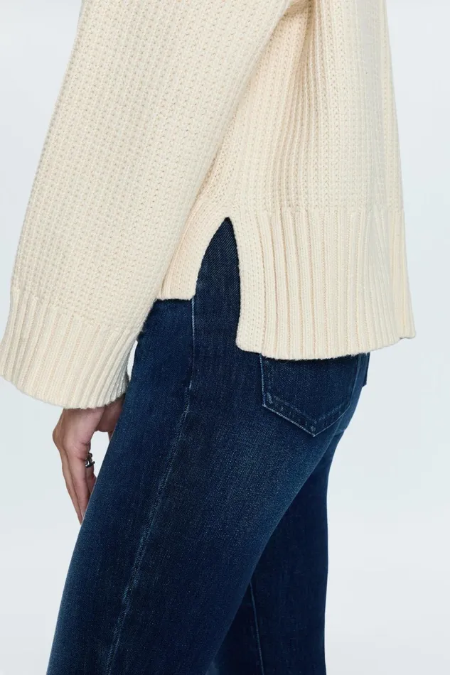 Women Leigh Sweater 8211 Ivory Pistola Denim Sweaters and Knits