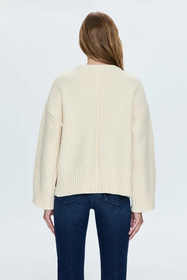 Women Leigh Sweater 8211 Ivory Pistola Denim Sweaters and Knits