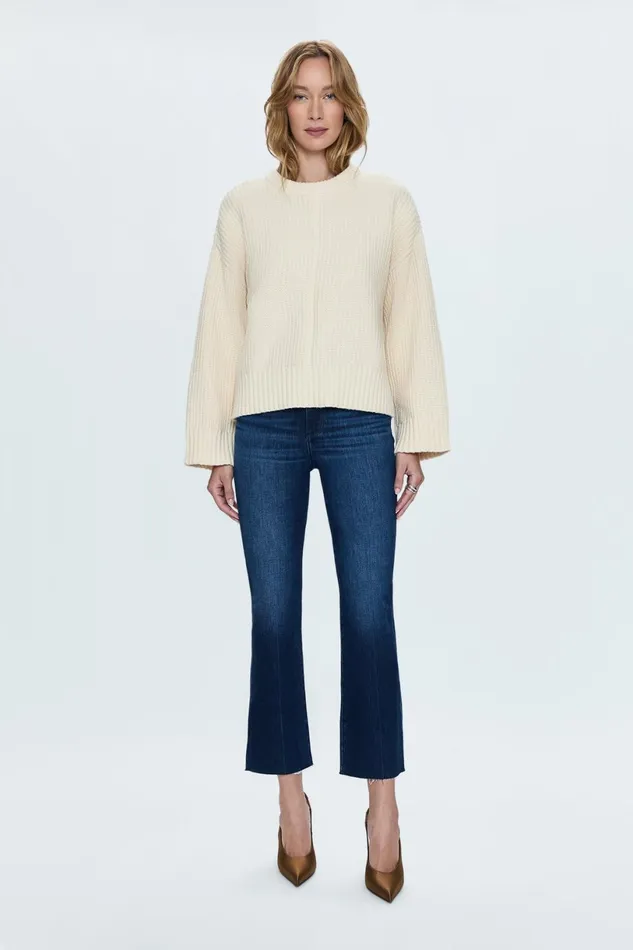 Women Leigh Sweater 8211 Ivory Pistola Denim Sweaters and Knits