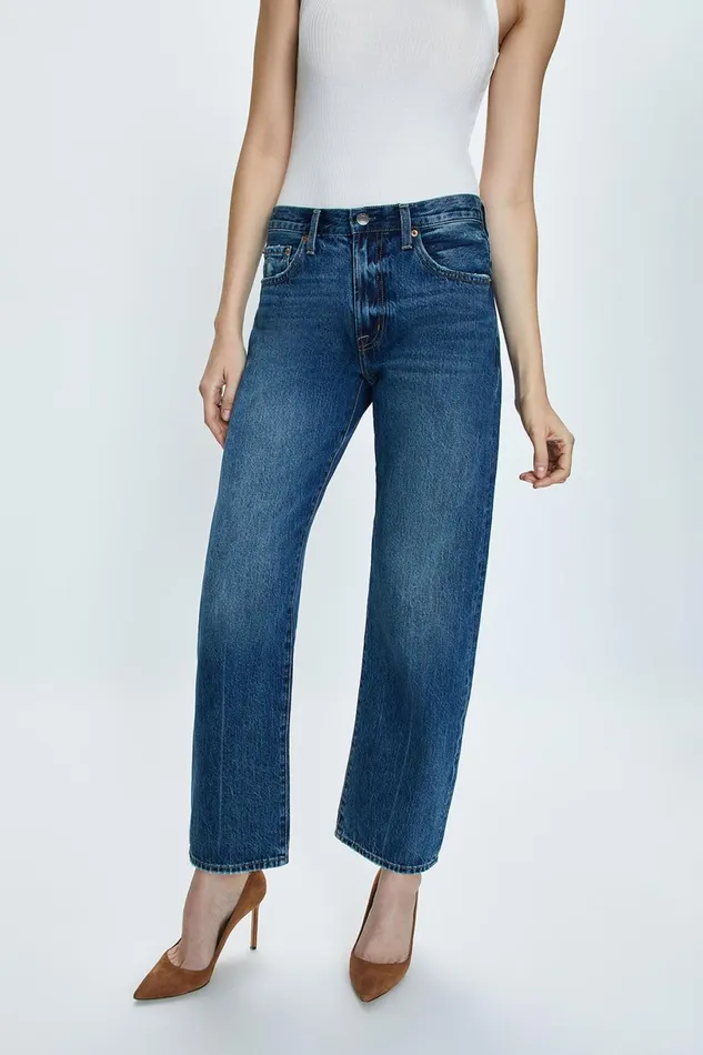 Women Lexi Mid Rise Bowed Straight Jean 8211 Artisan Pistola Denim Denim