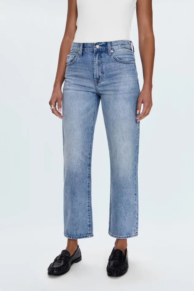 Women Lexi Mid Rise Bowed Straight Jean 8211 Bowie Pistola Denim Denim