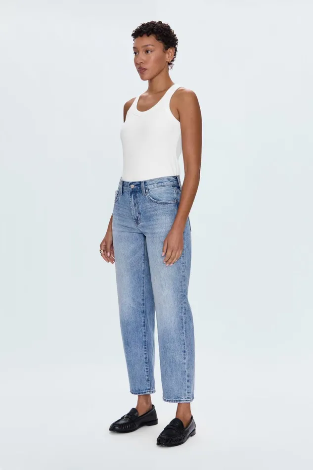 Women Lexi Mid Rise Bowed Straight Jean 8211 Bowie Pistola Denim Denim