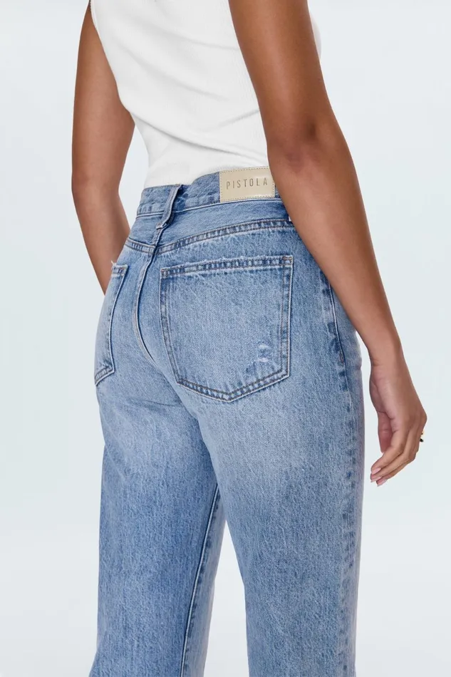 Women Lexi Mid Rise Bowed Straight Jean 8211 Bowie Pistola Denim Denim