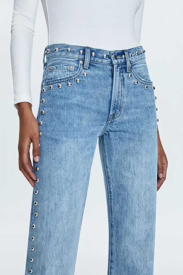 Women Lexi Mid Rise Bowed Straight Jean 8211 Satellite Pistola Denim Denim