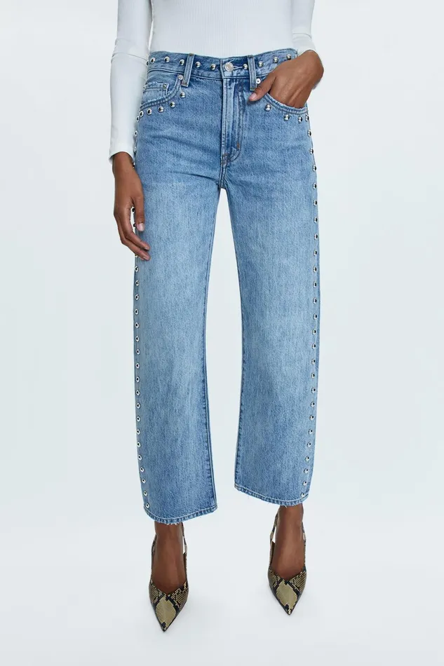 Women Lexi Mid Rise Bowed Straight Jean 8211 Satellite Pistola Denim Denim
