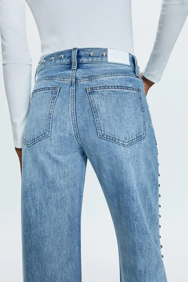 Women Lexi Mid Rise Bowed Straight Jean 8211 Satellite Pistola Denim Denim