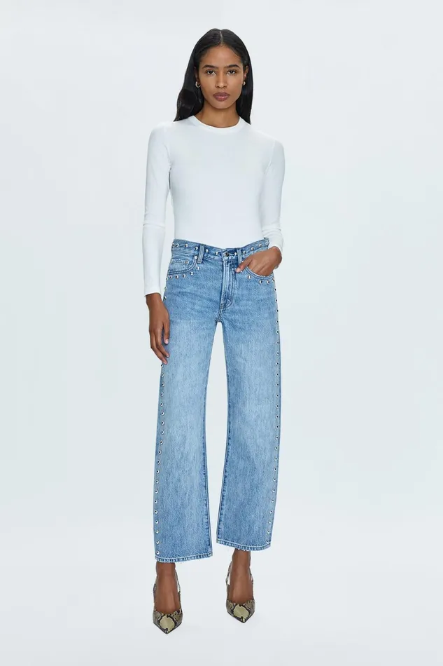 Women Lexi Mid Rise Bowed Straight Jean 8211 Satellite Pistola Denim Denim