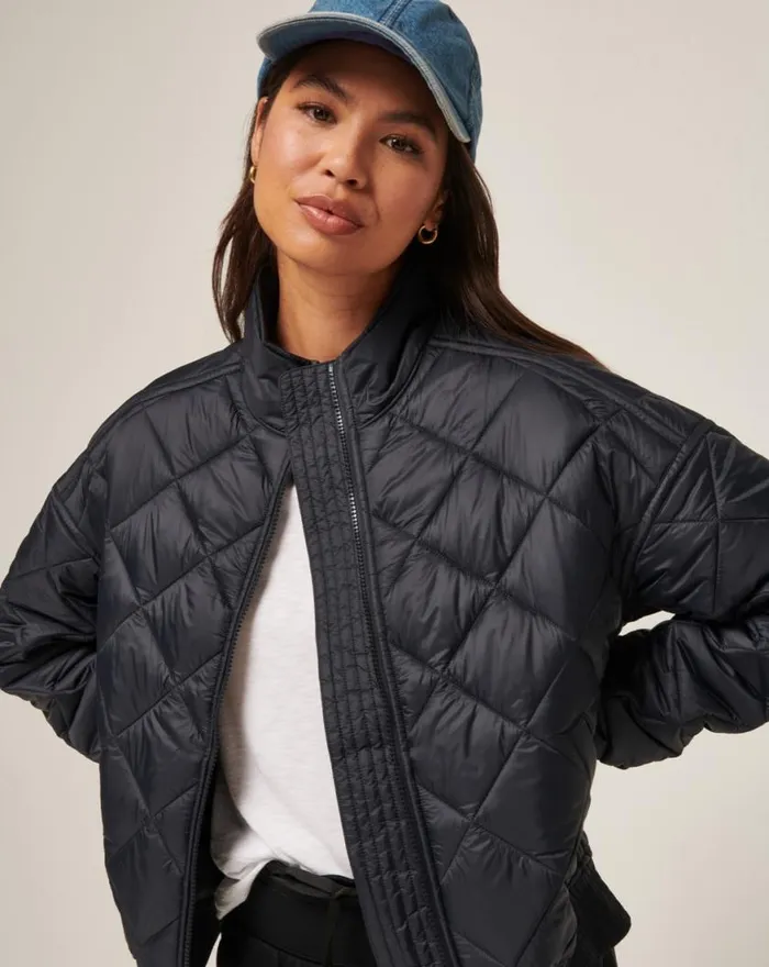 Women LIGHTS AT NIGHT QUILTED JACKET Obsidian TravisMathew Jackets