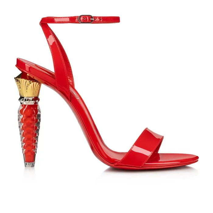 Women Lipgloss Queen 100 Mm Sandals 8211 Patent Leather 8211 Ole Red Christian Louboutin Sandals and Slides