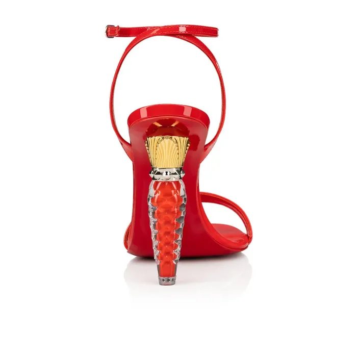 Women Lipgloss Queen 100 Mm Sandals 8211 Patent Leather 8211 Ole Red Christian Louboutin Sandals and Slides