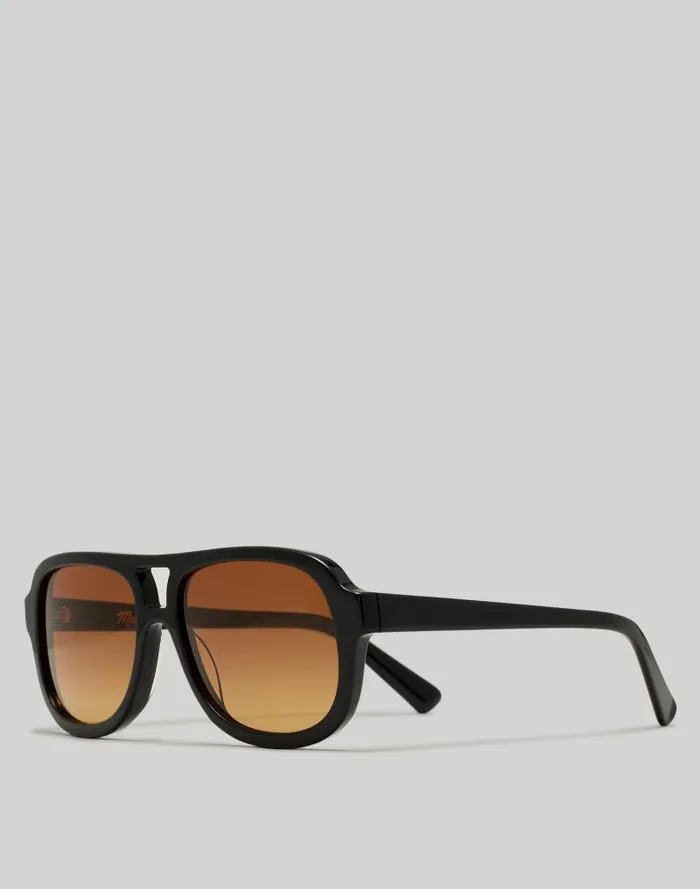 Women Logaan Aviator Sunglasses True Black Madewell Sunglasses