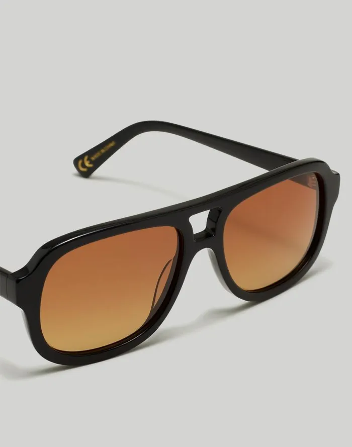 Women Logaan Aviator Sunglasses True Black Madewell Sunglasses
