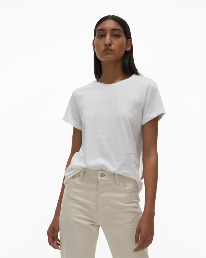 Women Logo Baby Tee White Helmut Lang TShirts and Sweatshirts