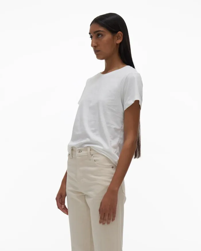 Women Logo Baby Tee White Helmut Lang TShirts and Sweatshirts