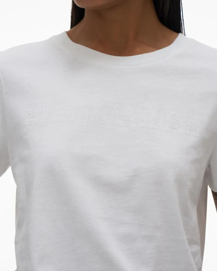 Women Logo Baby Tee White Helmut Lang TShirts and Sweatshirts