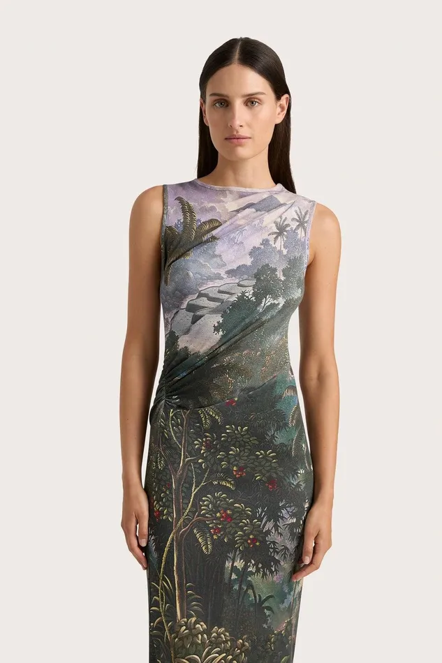 Women Loire Dress Balinese Landscape Faithfull The Brand Dresses Women Loire Dress Balinese Landscape Faithfull The Brand Dresses