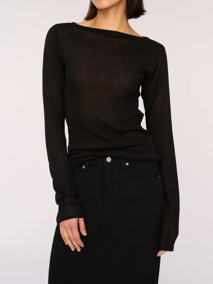 Women Long Sleeve Boat Neck DL1961 Sweaters Knits