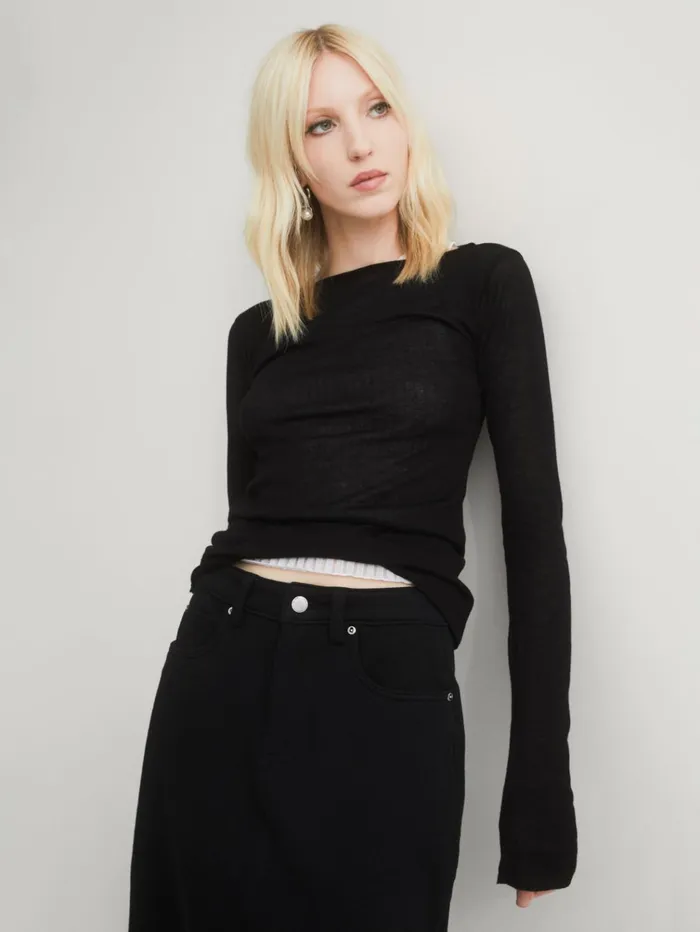 Women Long Sleeve Boat Neck DL1961 Sweaters Knits