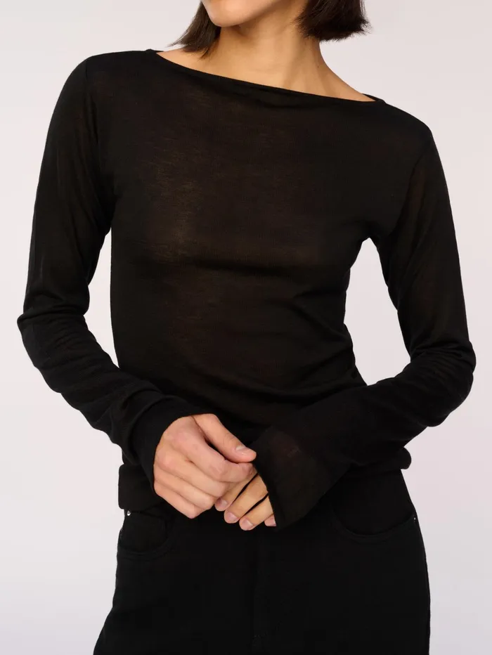 Women Long Sleeve Boat Neck DL1961 Sweaters Knits