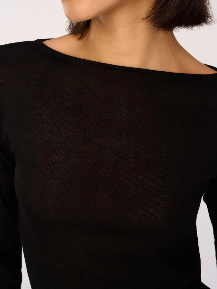 Women Long Sleeve Boat Neck DL1961 Sweaters Knits