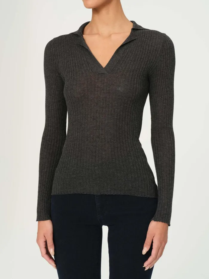 Women Long Sleeve Polo DL1961 Sweaters Knits