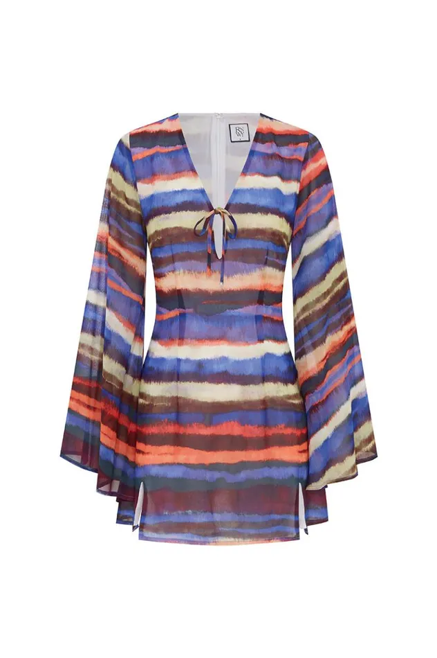 Women Long Sleeved Dresses Runaway The Label ANURA MINI DRESS Riveria Print