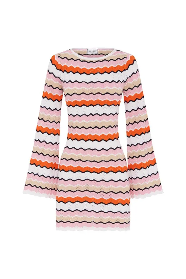 Women Long Sleeved Dresses Runaway The Label HUBERT MINI DRESS Pink Multi