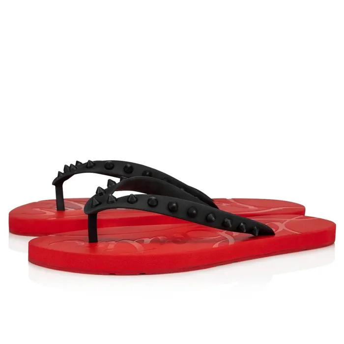 Women Loubi Flip Woman Flipflops 8211 Rubber 8211 Red Black Christian Louboutin Flats Women Loubi Flip Woman Flipflops 8211 Rubber 8211 Red Black Christian Louboutin Flats