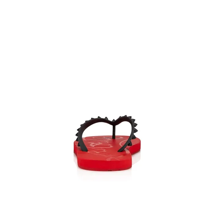 Women Loubi Flip Woman Flipflops 8211 Rubber 8211 Red Black Christian Louboutin Flats