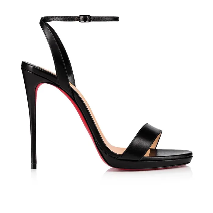 Women Loubi Queen 120 Mm Sandals 8211 Nappa Leather 8211 Black Black Christian Louboutin Sandals and Slides