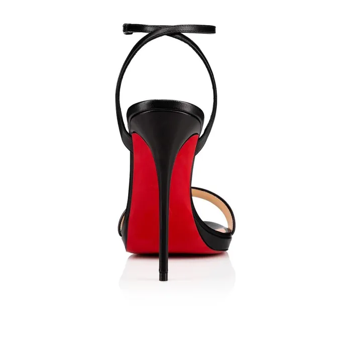Women Loubi Queen 120 Mm Sandals 8211 Nappa Leather 8211 Black Black Christian Louboutin Sandals and Slides