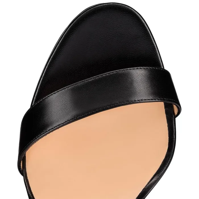 Women Loubi Queen 120 Mm Sandals 8211 Nappa Leather 8211 Black Black Christian Louboutin Sandals and Slides