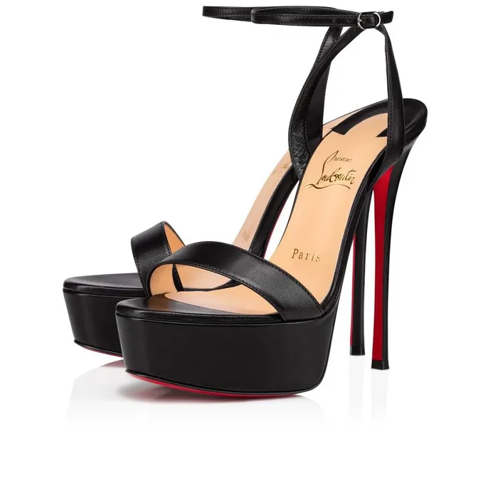 Women Loubi Queen Alta 150 Mm Sandals 8211 Nappa Leather 8211 Black Black Christian Louboutin Platforms Women Loubi Queen Alta 150 Mm Sandals 8211 Nappa Leather 8211 Black Black Christian Louboutin Platforms
