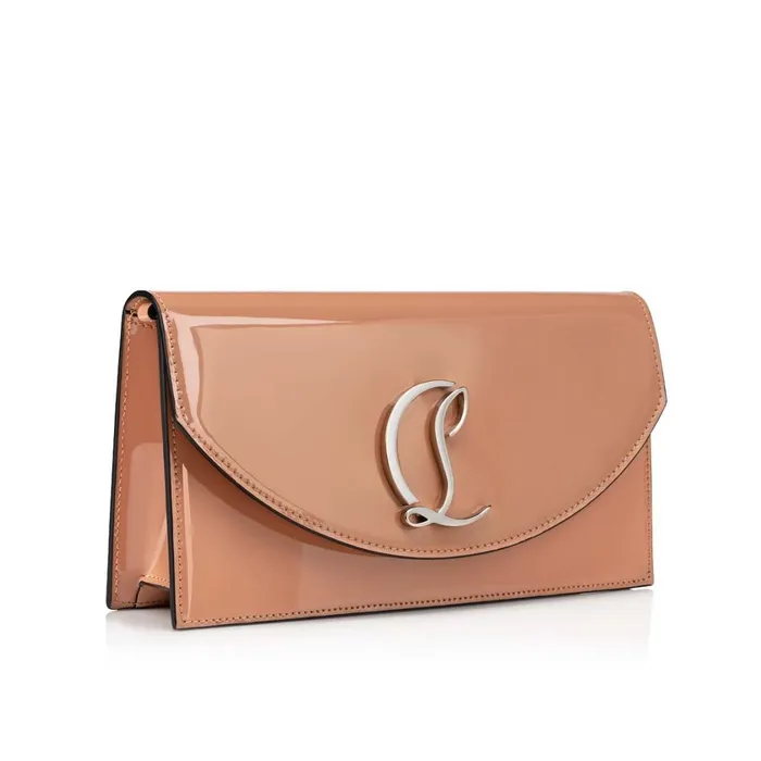 Women Loubi54 Clutch 8211 Patent Calf And Metal 8211 Nude Nude Christian Louboutin Mini Bags