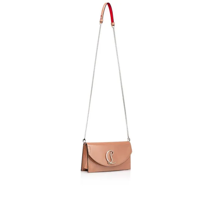 Women Loubi54 Clutch 8211 Patent Calf And Metal 8211 Nude Nude Christian Louboutin Mini Bags