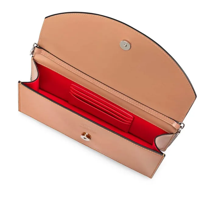 Women Loubi54 Clutch 8211 Patent Calf And Metal 8211 Nude Nude Christian Louboutin Mini Bags