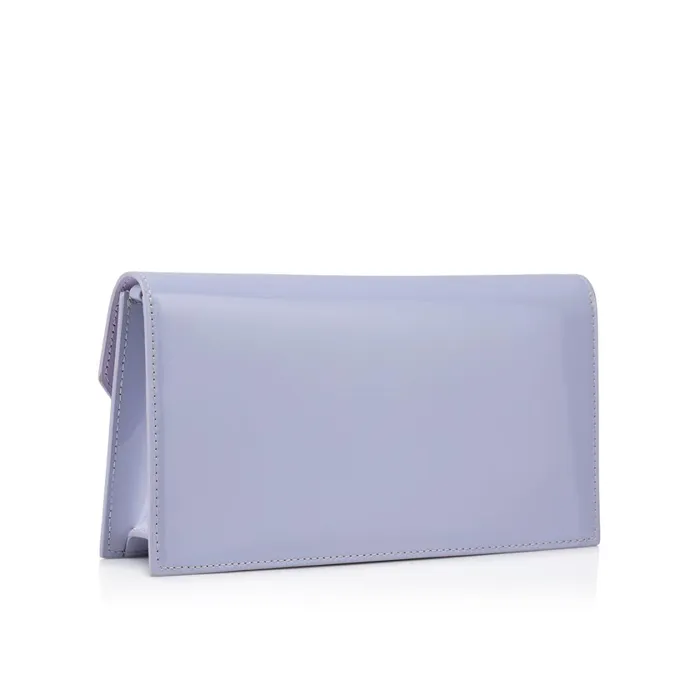 Women Loubi54 Clutch 8211 Patent Calf Leather And Strass Queeny 8211 Skylight Purple Christian Louboutin Crossbody Bags
