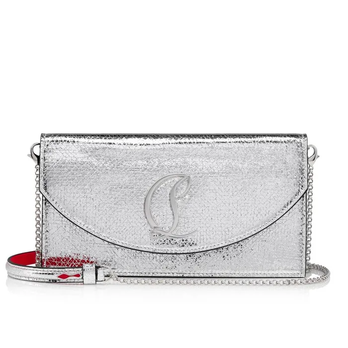 Women Loubi54 Clutch 8211 Specchio Leather Star 8211 Silver Silver Christian Louboutin Shoulder Bags Women Loubi54 Clutch 8211 Specchio Leather Star 8211 Silver Silver Christian Louboutin Shoulder Bags