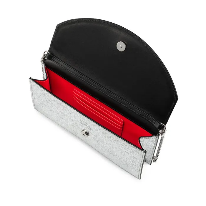 Women Loubi54 Clutch 8211 Specchio Leather Star 8211 Silver Silver Christian Louboutin Shoulder Bags
