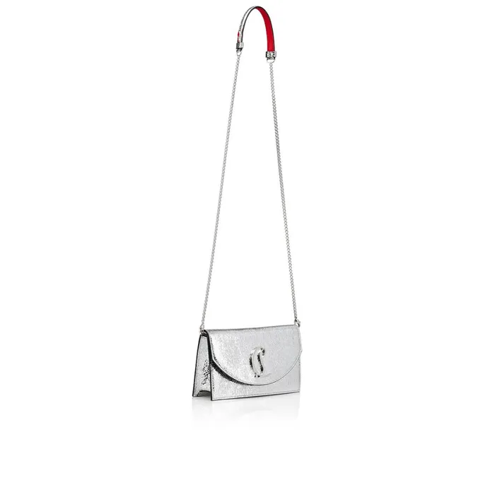 Women Loubi54 Clutch 8211 Specchio Leather Star 8211 Silver Silver Christian Louboutin Shoulder Bags