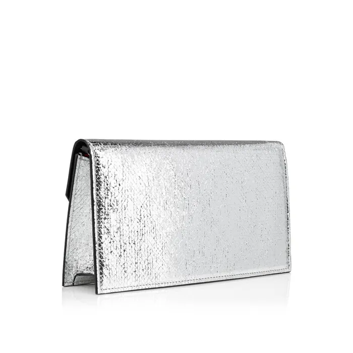 Women Loubi54 Clutch 8211 Specchio Leather Star 8211 Silver Silver Christian Louboutin Shoulder Bags