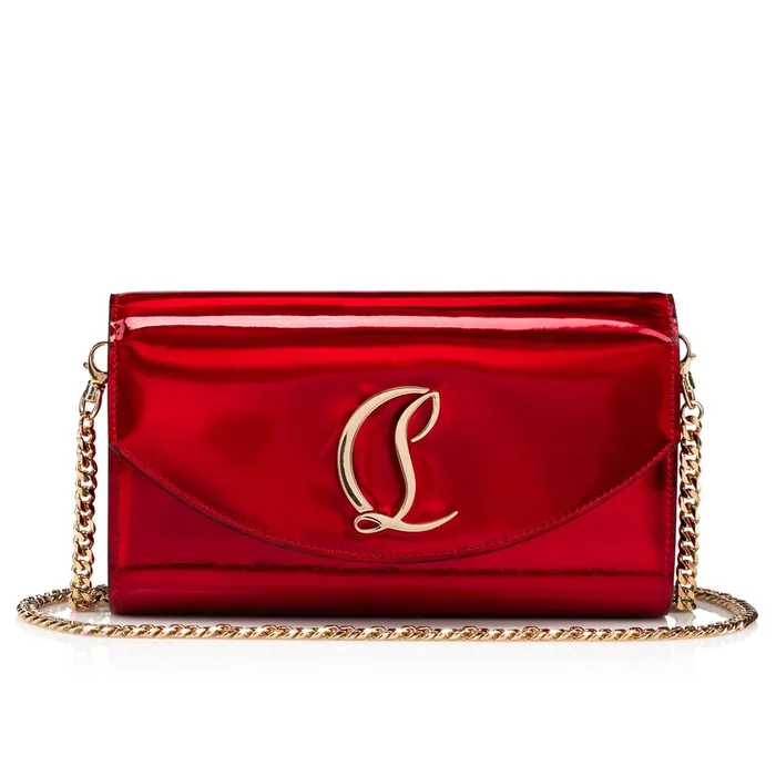 Women Loubi54 Wallet On Chain 8211 Patent Calf Psychic 8211 Loubi Red Christian Louboutin Shoulder Bags Women Loubi54 Wallet On Chain 8211 Patent Calf Psychic 8211 Loubi Red Christian Louboutin Shoulder Bags