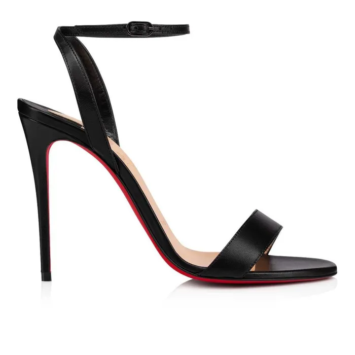 Women Loubigirl 100 Mm Sandals 8211 Nappa Leather 8211 Black Black Christian Louboutin Sandals and Slides