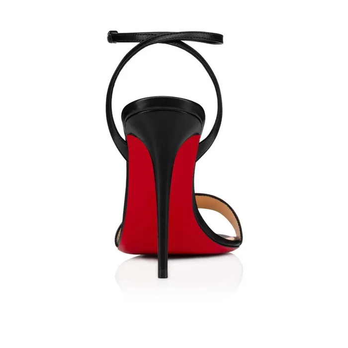 Women Loubigirl 100 Mm Sandals 8211 Nappa Leather 8211 Black Black Christian Louboutin Sandals and Slides