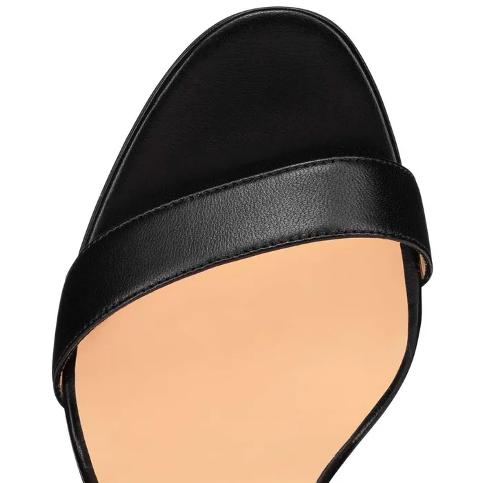 Women Loubigirl 100 Mm Sandals 8211 Nappa Leather 8211 Black Black Christian Louboutin Sandals and Slides